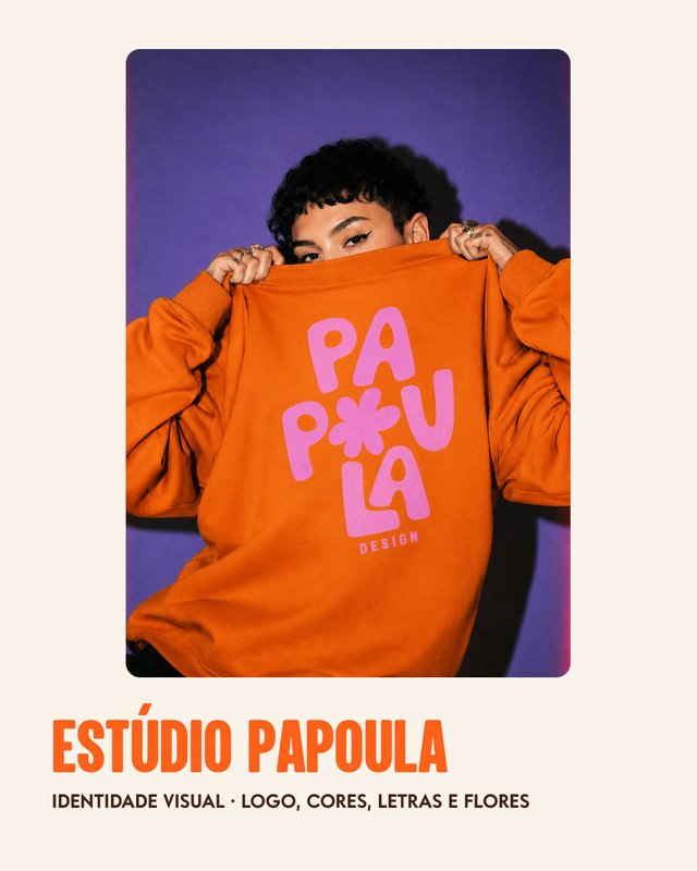 Estúdio Papoula: identidade visual, logo, cores, letras e flores