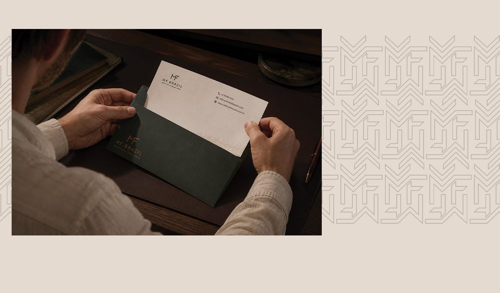 Carta com a pattern por dentro do envelope