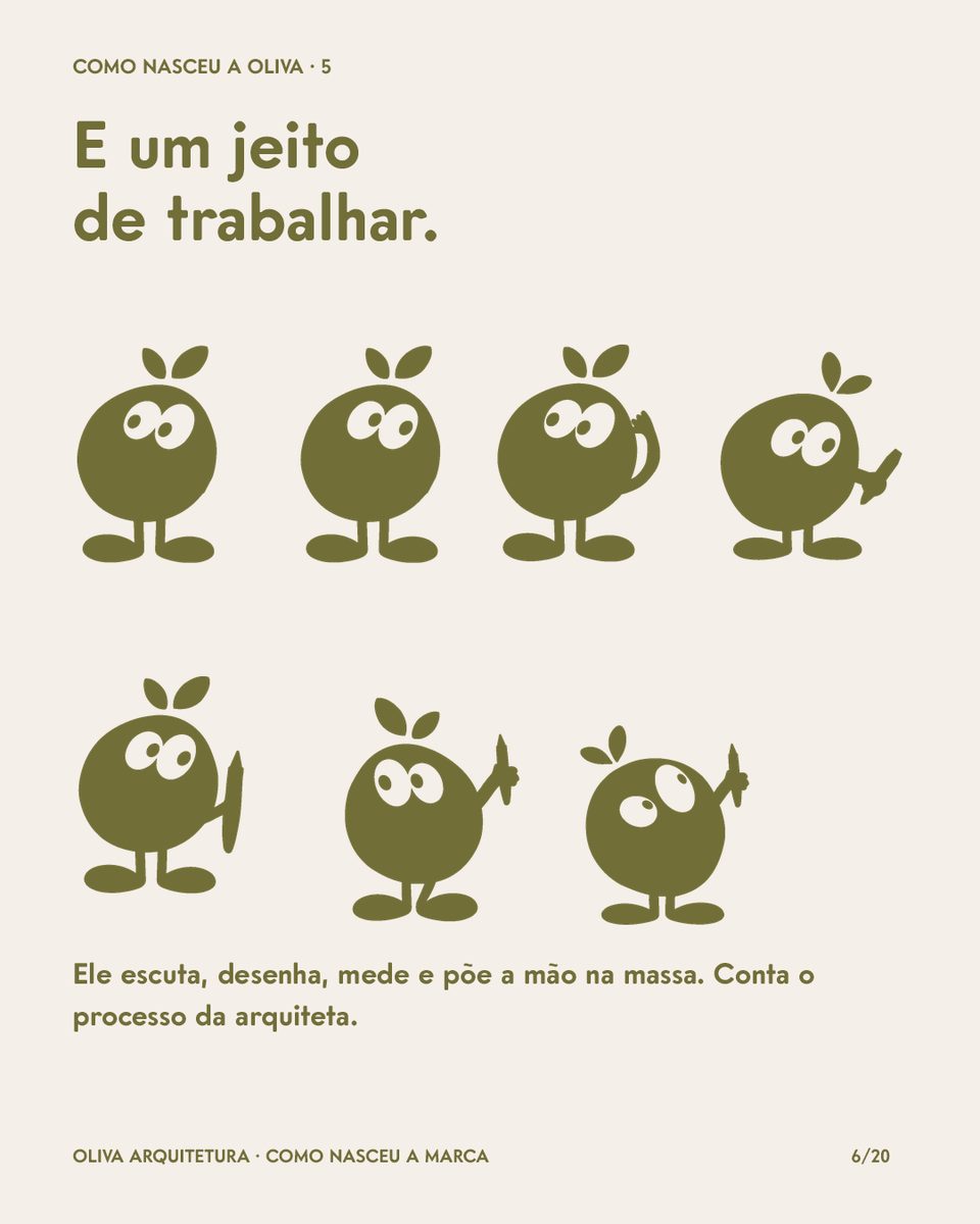 E um jeito de trabalhar: o mascote em várias poses
