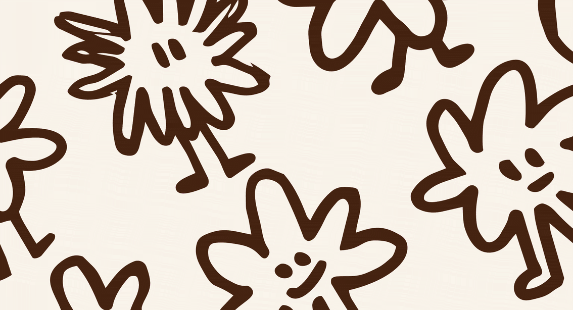 Padronagem de flores desenhadas mudando de cor
