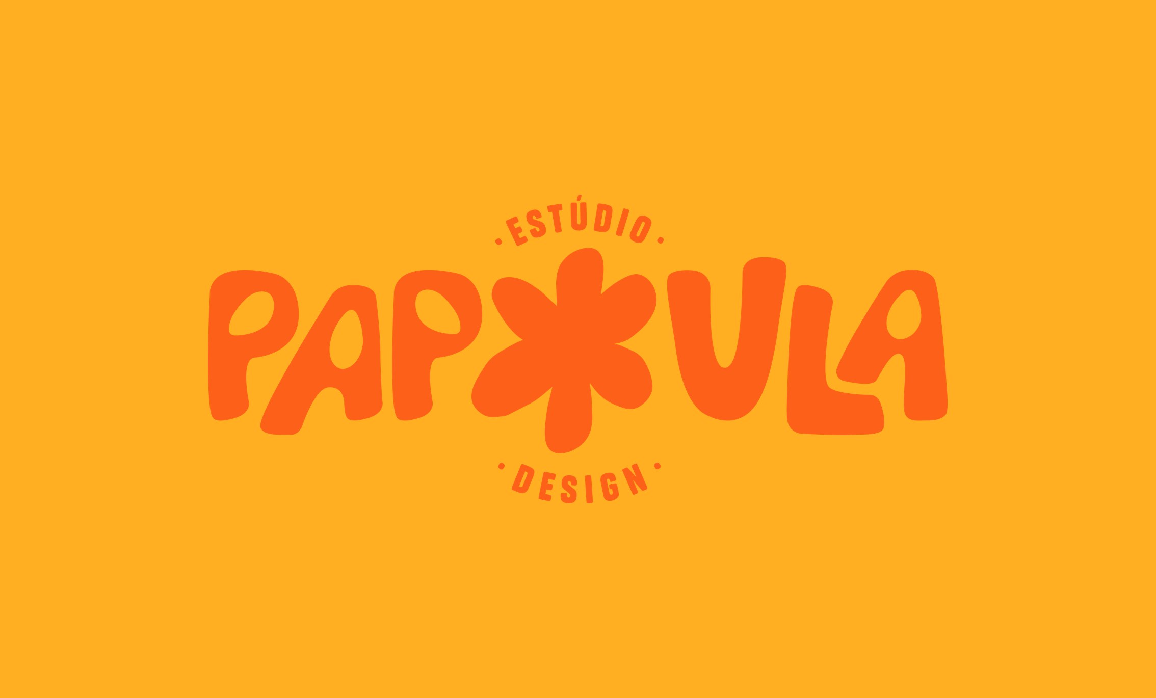 Logo Estúdio Papoula Design em laranja