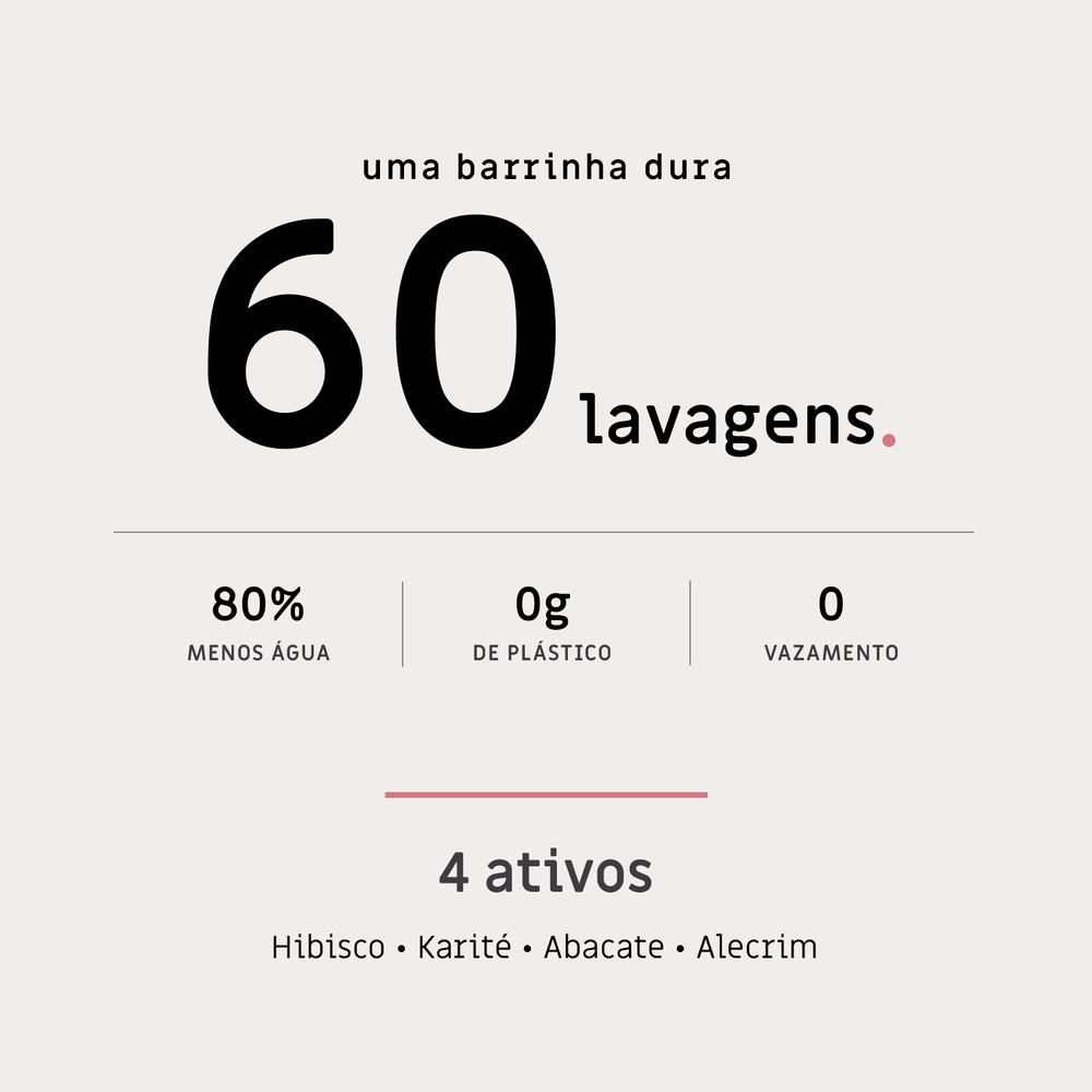 Uma barrinha dura 60 lavagens